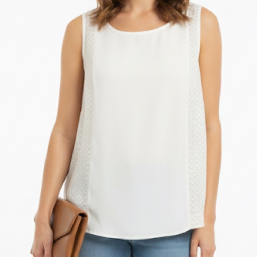 Reiss sleeveless ivory top size 10 100% polyester - Picture 1 of 6